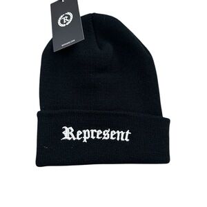 New Mens Represent Black Beanie - One size
